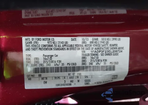 2014 Ford Focus Se z USA, uszkodzony, nr VIN 1FADP3F23EL206724